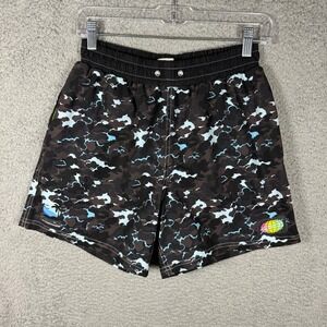 Slunks Mens Beach Lacrosse Camo Shorts Black Brown Blue Size Small